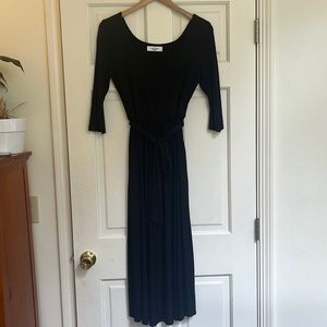 Carly Jean Los Angeles Black Belted Midi Dress.